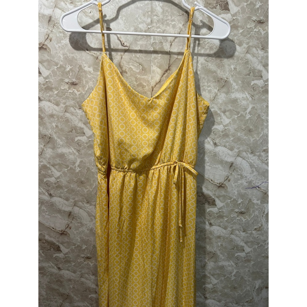 Maurices‎ Sundress Yellow White Geometric Print Sleeveless Maxi Dress L